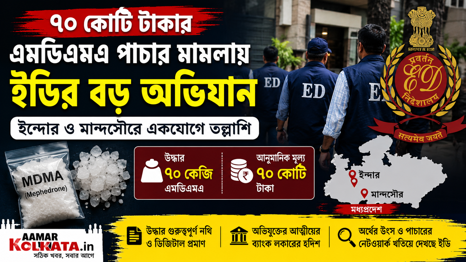 ED, Drug Trafficking, MDMA, Indore, Mandsaur, Enforcement Directorate, Nasha Mukt Bharat, Crime News, India News